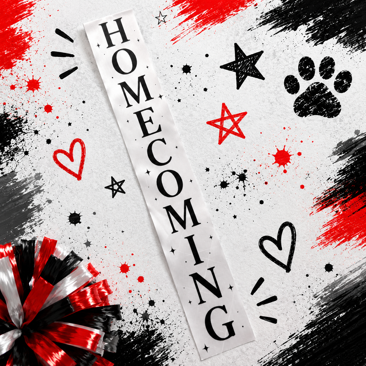 Homecoming Print Ribbon | Custom Printed Ribbon | Personalized Ribbon - Size 9 (1 5/16in)