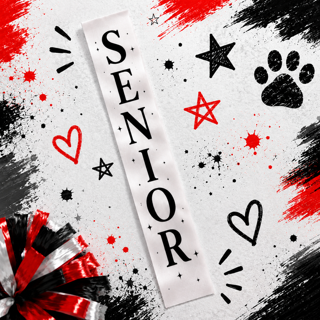 Senior Print Ribbon | Custom Printed Ribbon | Personalized Ribbon - Size 16 (2in)