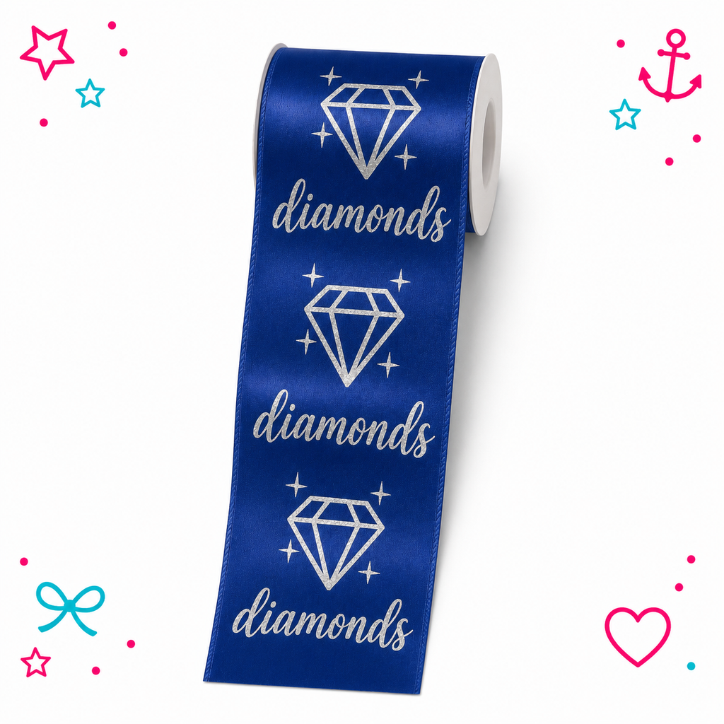 Diamonds Team Printed Ribbon