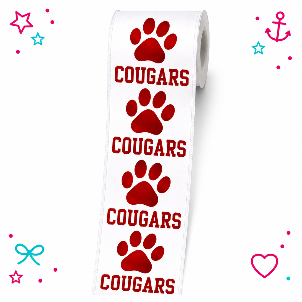 Cougars Team Printed Ribbon