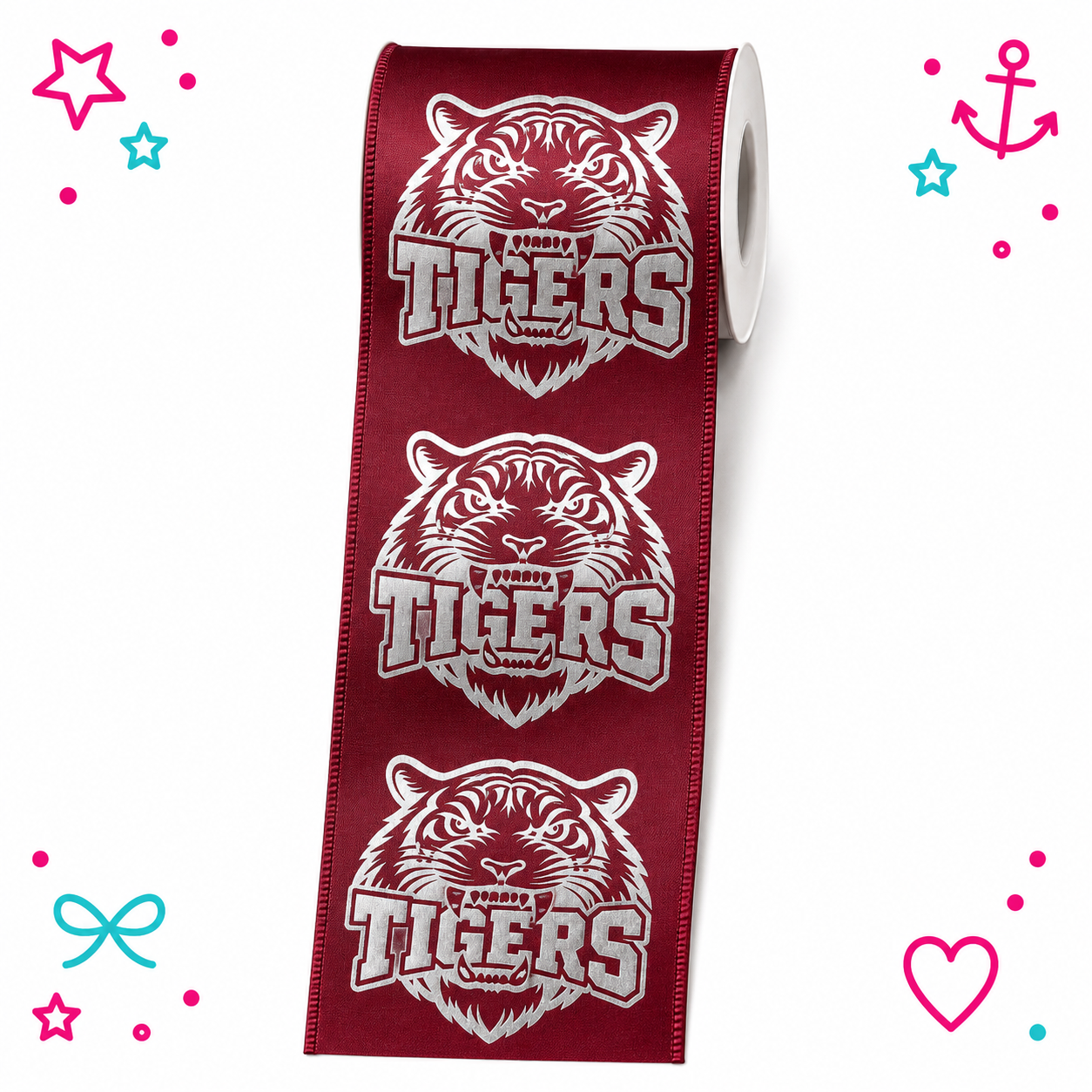 Tigers Team Printed Ribbon
