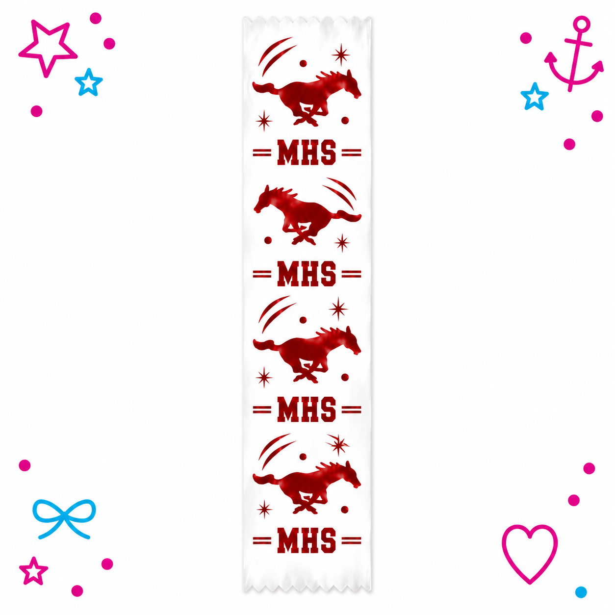 MHS Mustangs Printed Ribbon